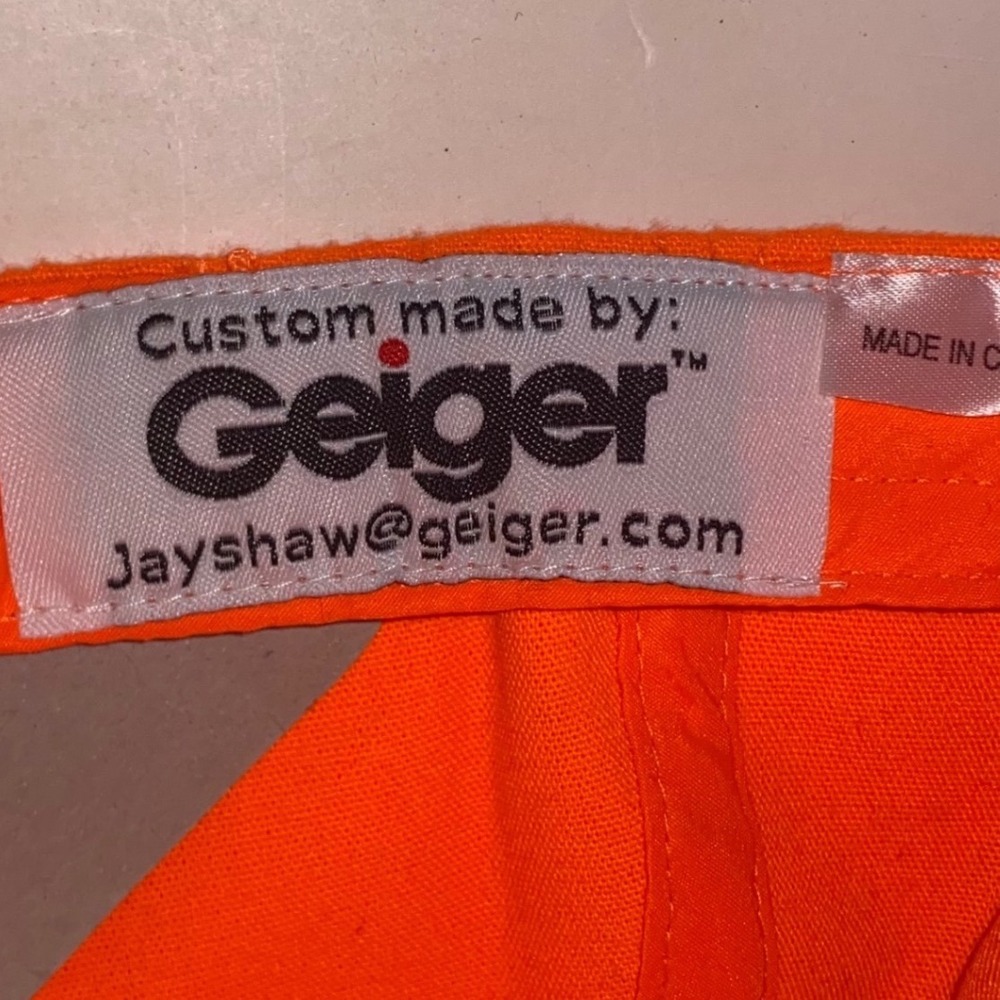 Irby Construction Geiger Blaze Orange Camo Baseball Hat Adjustable Safety Cap - Picture 5 of 5